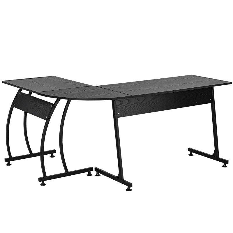 Eckschreibtisch Computertisch Metall Schwarz