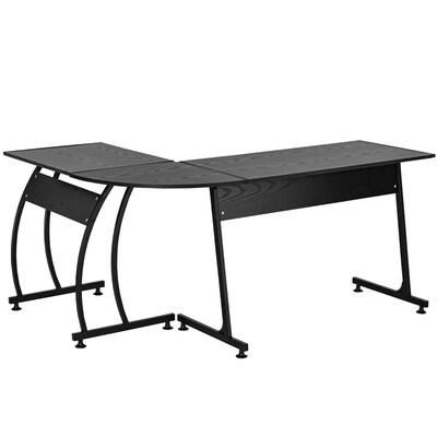 Eckschreibtisch Computertisch Metall Schwarz