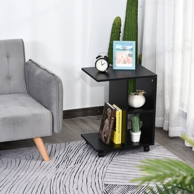 C-Form Beistelltisch Kaffeetisch Couchtisch Standtisch Schwarz