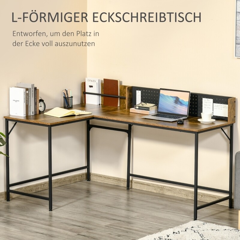 Eckschreibtisch L-Form Industrial Style