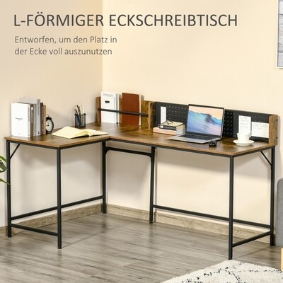 Eckschreibtisch L-Form Industrial Style