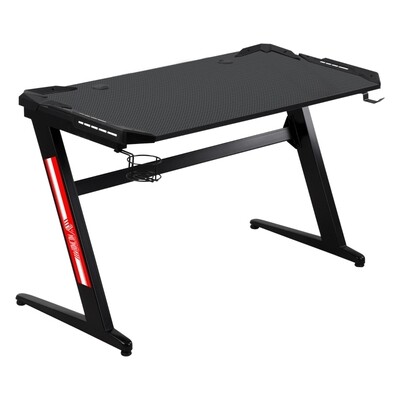 Schreibtisch Gamingtisch mit LED Schwarz