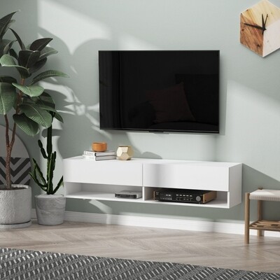TV Schrank, Hängeschrank, TV-Board, TV-Ständer, Weiss,