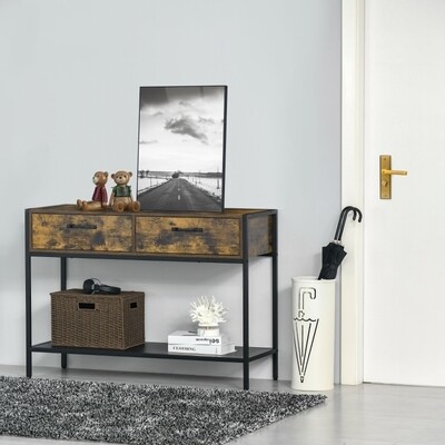 Konsolentisch mit 2 Schubladen Industrial Style