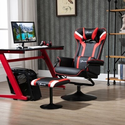 Relaxsessel mit Hocker, Fernsehsessel, Polstersessel, Gaming-Stuhl,