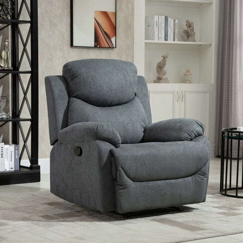 Ergonomischer Relaxsessel 150° neigbar Fernsehsessel Leinen Grau
