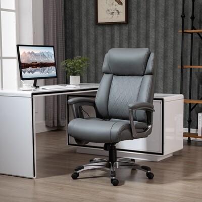 Bürostuhl 6-Punkt-Massage-Drehstuhl Kunstleder grau