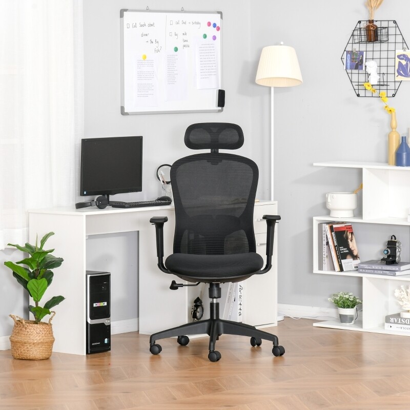 Vinsetto Bürostuhl mit Wippenfunktion Kopflehne Home-Office-Stuhl