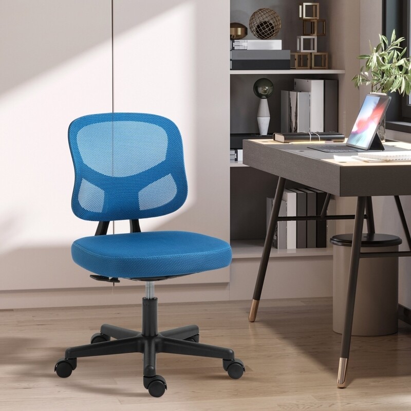 Mesh Bürostuhl Schreibtischstuhl Stuhl 360° drehbar Höhenverstellbar Blau
