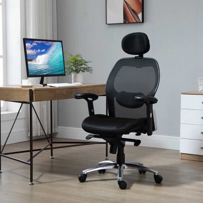 Bürostuhl ergonomisches Design Schwarz
