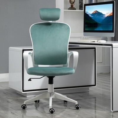 Bürostuhl Ergonomischer Drehstuhl PC Stuhl höhenverstellbar Samt Türkis