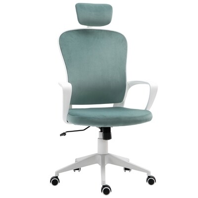 Bürostuhl Ergonomischer Drehstuhl PC Stuhl höhenverstellbar Samt Türkis