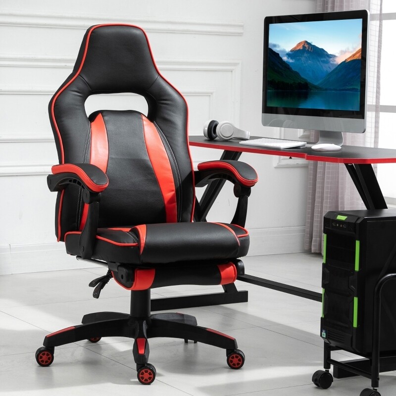 Bürostuhl Drehstuhl Gaming-Stuhl Schwarz+Rot