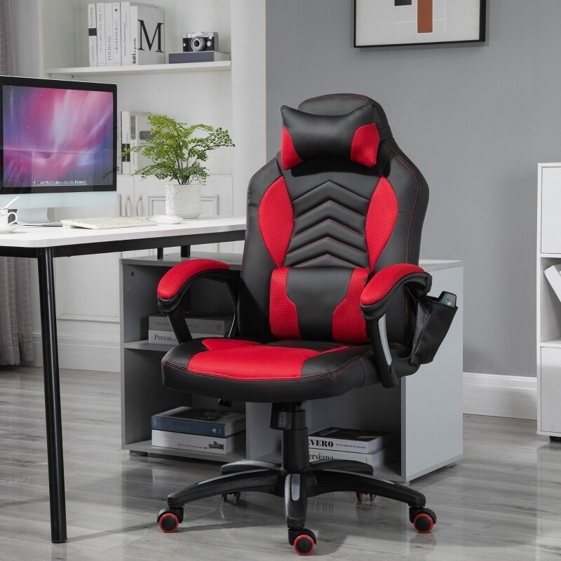 Bürostuhl Ergonomisch Massagesessel Gaming Stuhl Schwarz