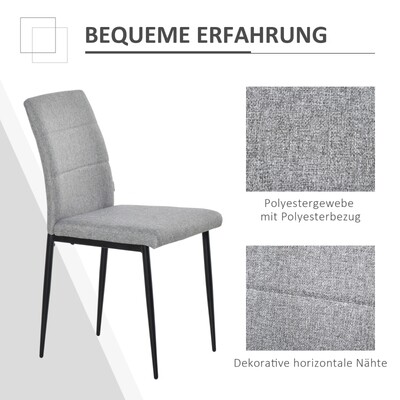 4er-Set Küchenstühle Esszimmerstühle mit Rückenlehne Grau