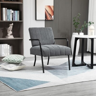 Polstersessel Retrodesign Samtoptik Metall Grau + Schwarz