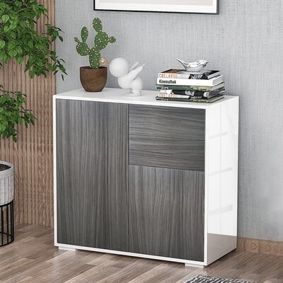 Standschrank Kommode weiss hellgrau