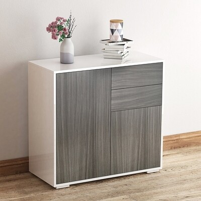 Standschrank Kommode weiss hellgrau
