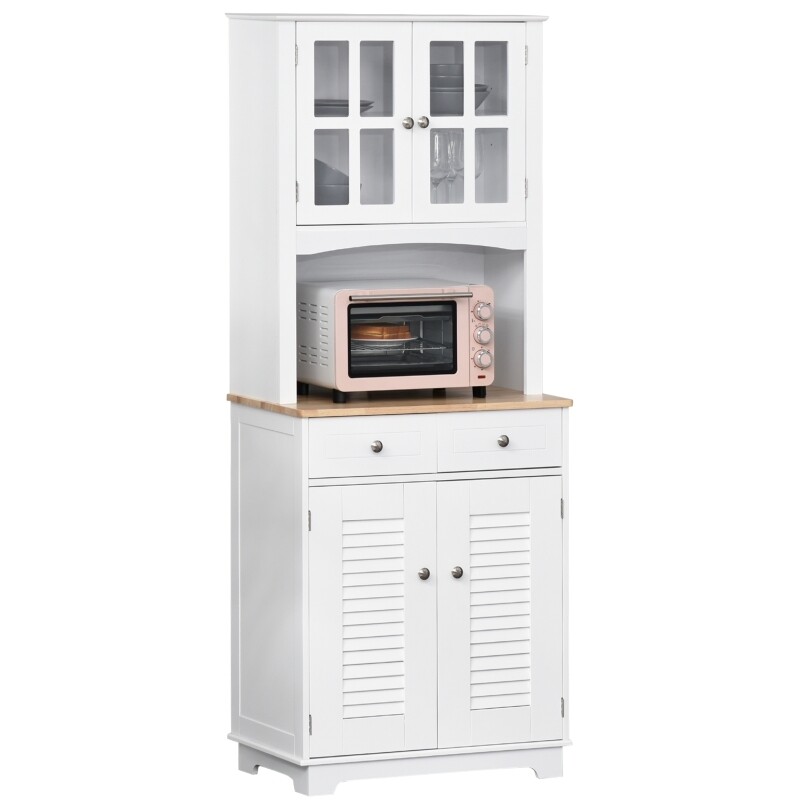 Küchenschrank Hochschrank Weiss+Natur