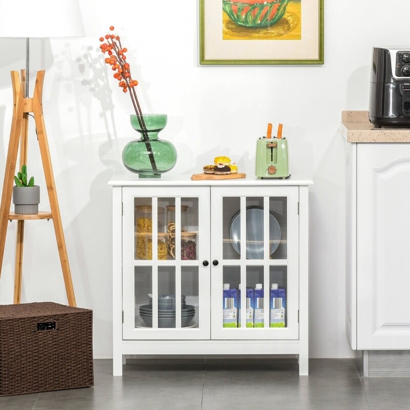 Küchenschrank Vitrine Geschirrschrank Weiss