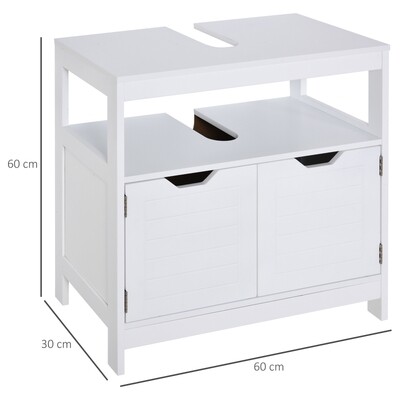 Waschbeckenunterschrank moderner Badschrank mit Doppeltür Weiss