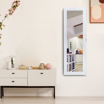 2 in 1 Schmuckschrank | Wandspiegel Weiss