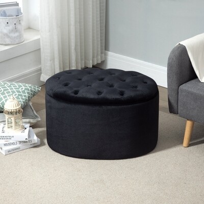Sitzbank Sitzhocker oval schwarz