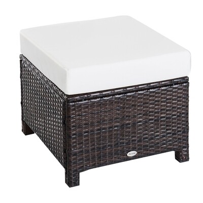 Poly Rattan Hocker mit Kissen