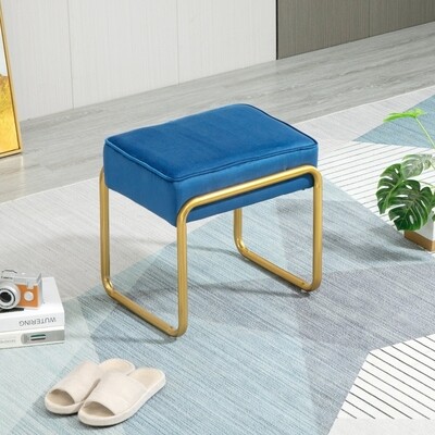 Fusshocker Fussbank Blau Gold
