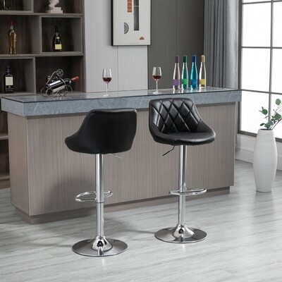 Barhocker 2er-Set Drehstühle verstellbar schwarz