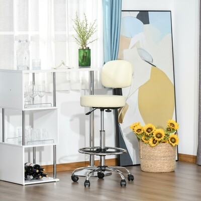 Kosmetik-Hocker mit Lehne Drehstuhl mit Lehne Beige