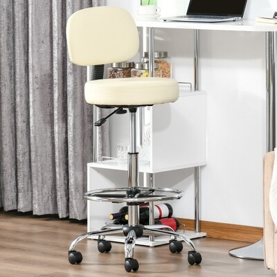Kosmetik-Hocker mit Lehne Drehstuhl mit Lehne Beige