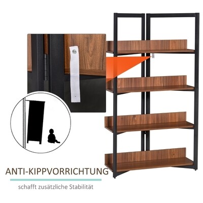 Bücherregal Standregal Baumnuss