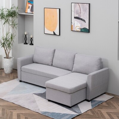Ecksofa Schlafsofa grau