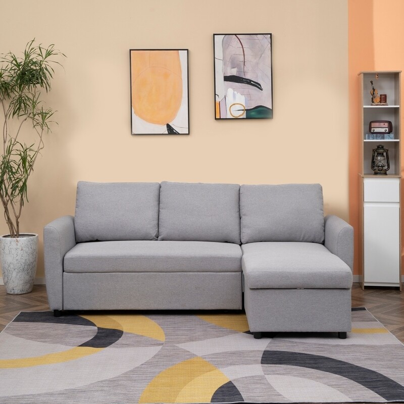 Ecksofa Schlafsofa grau