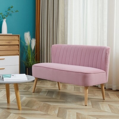 gemütlihes 2-Sitzer Stoffsofa Polstersofa Sitzmöbel Loungesofa Rosa