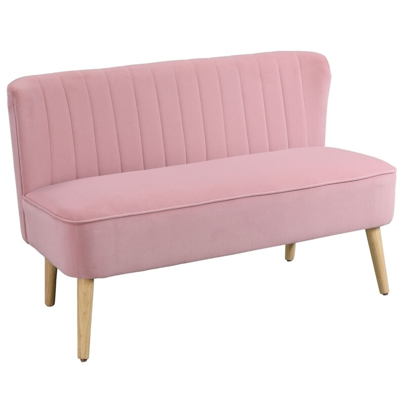 gemütlihes 2-Sitzer Stoffsofa Polstersofa Sitzmöbel Loungesofa Rosa