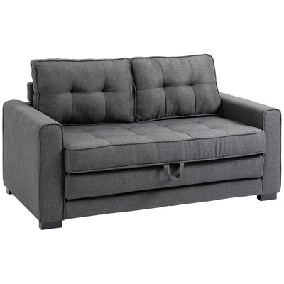 Schlafsofa Klappsofa 2-Sitzer Sofa mit Schlaffunktion  Grau