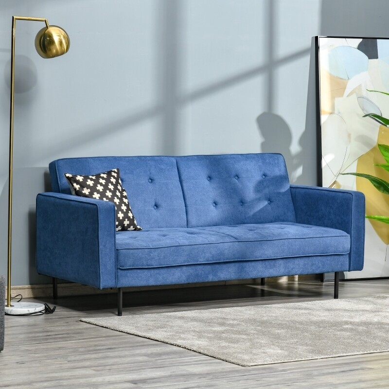 Schlafsofa 3-Sitzer Bettsofa blau
