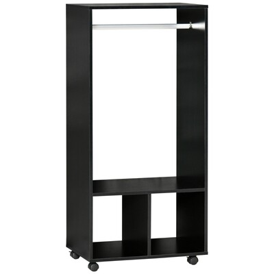 Mobiler Kleiderschrank Garderobe Schwarz