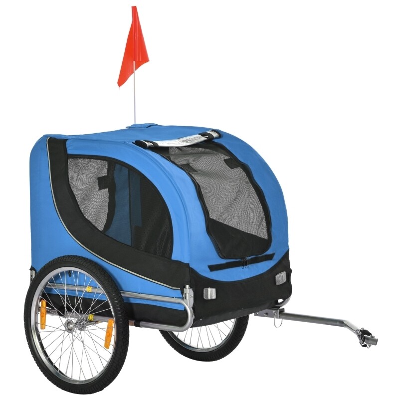 Hundeanhänger Velo-Anhänger Fahrradanhänger Blau sw