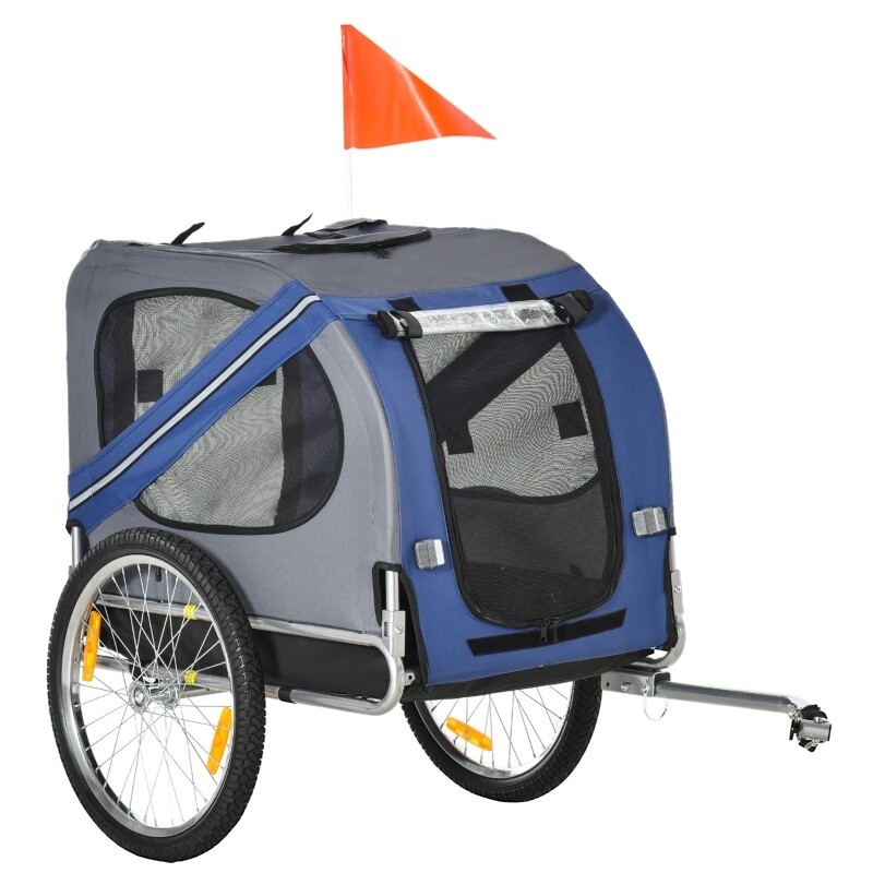 Velo-Anhänger Fahrradanhänger Hundeanhänger blau