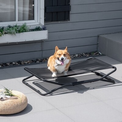 Indoor & Outdoor Hundebett Schwarz 111 x 65,5 x 19 cm