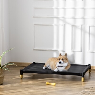 Erhöhtes Hundebett Haustierbett Katzenbett für Innen- und Aussenbereich schwarz