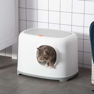 Katzentoilette mit Haube für Katzen bis 5 kg weiss