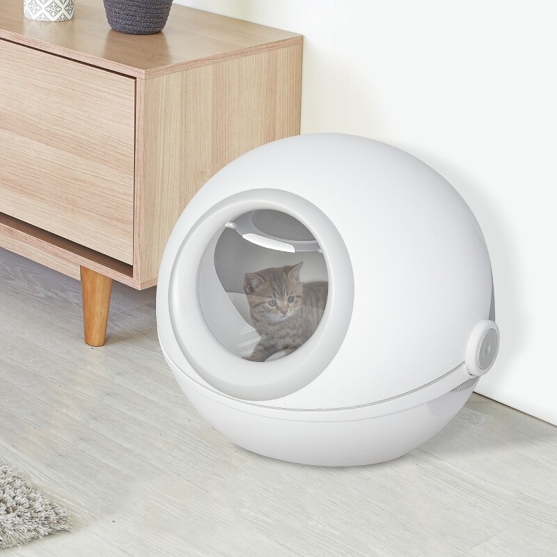 Katzentoilette mit Tür Katzenklo mit Bodenschale und Schaufel