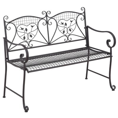 Gartenbank 2-Sitzer Parkbank Antik Metall Kaffee
