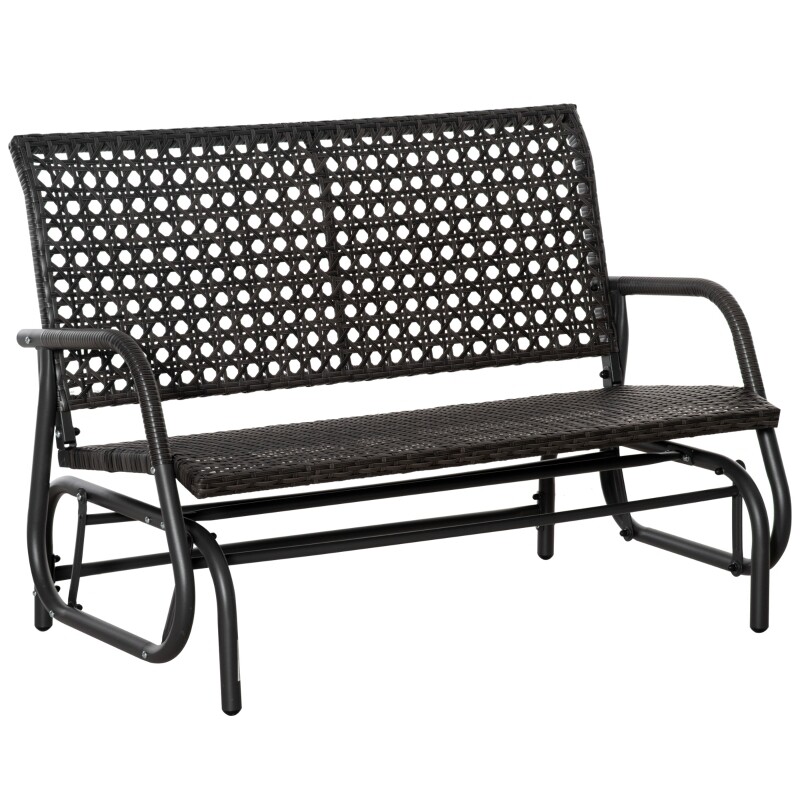 Polyrattan Schaukelbank mit extra breiten Sitz, grau
