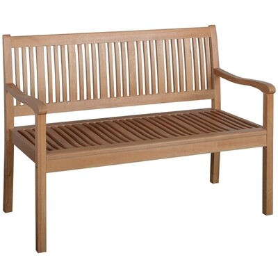 Gartenbank 2-Sitzer Sitzbank aus Pappelholz Parkbank bis 180 kg 126,8 x 62 x 91,3 cm