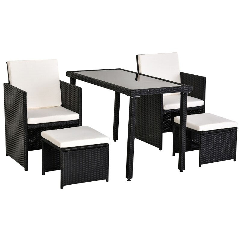 Polyrattan Sitzgruppe 11 tlg. mit Kissen Schwarz